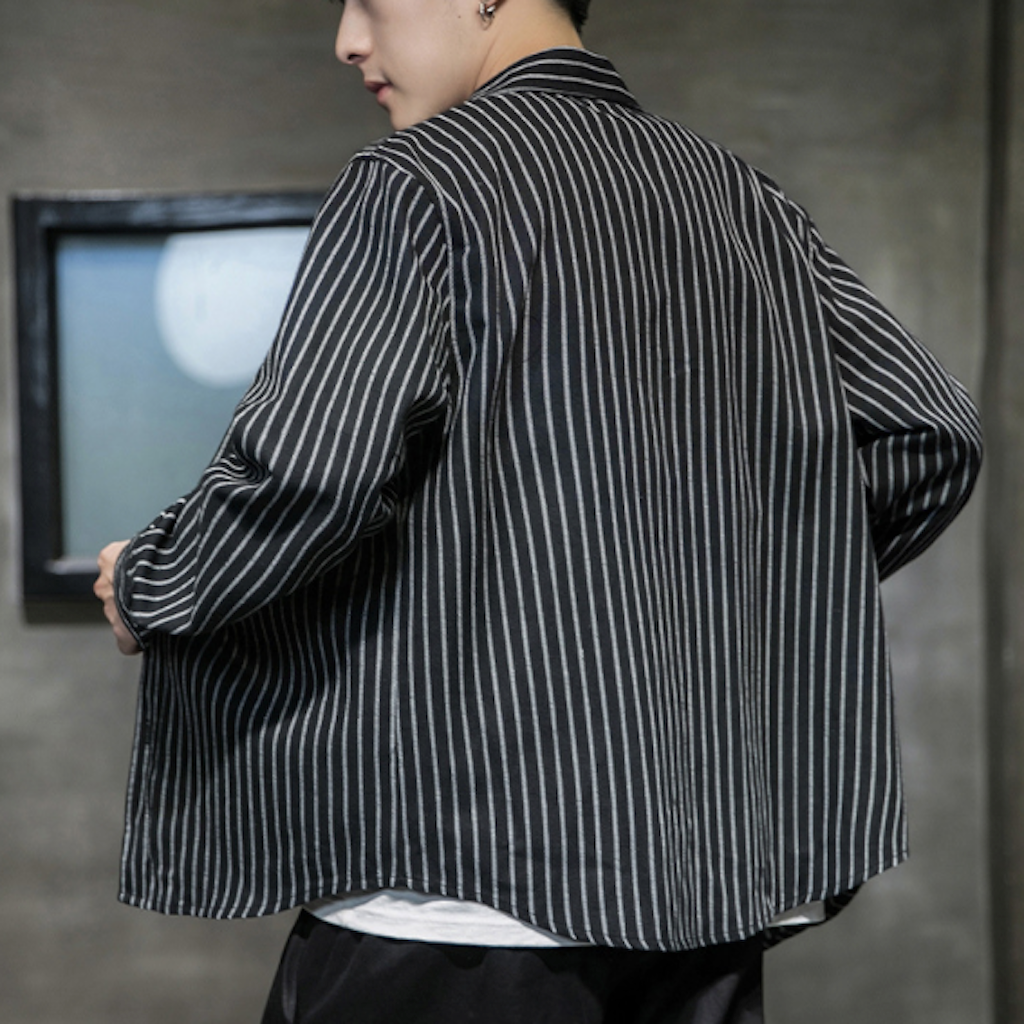 Linen Shirt with Stripes for Men