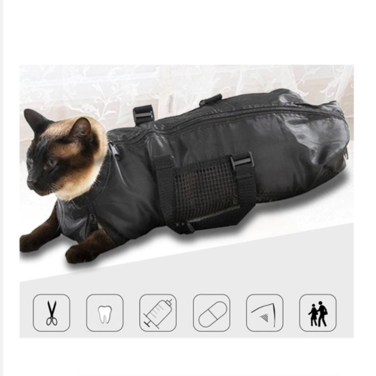 Adjustable Cat Grooming Restraint Bag - Durable and Versatile