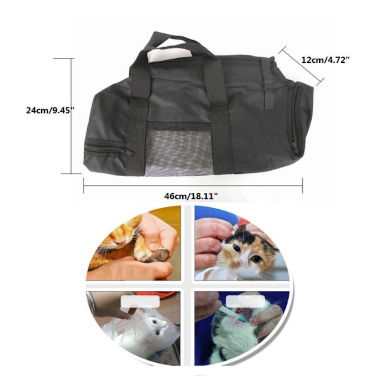 Adjustable Cat Grooming Restraint Bag - Durable and Versatile