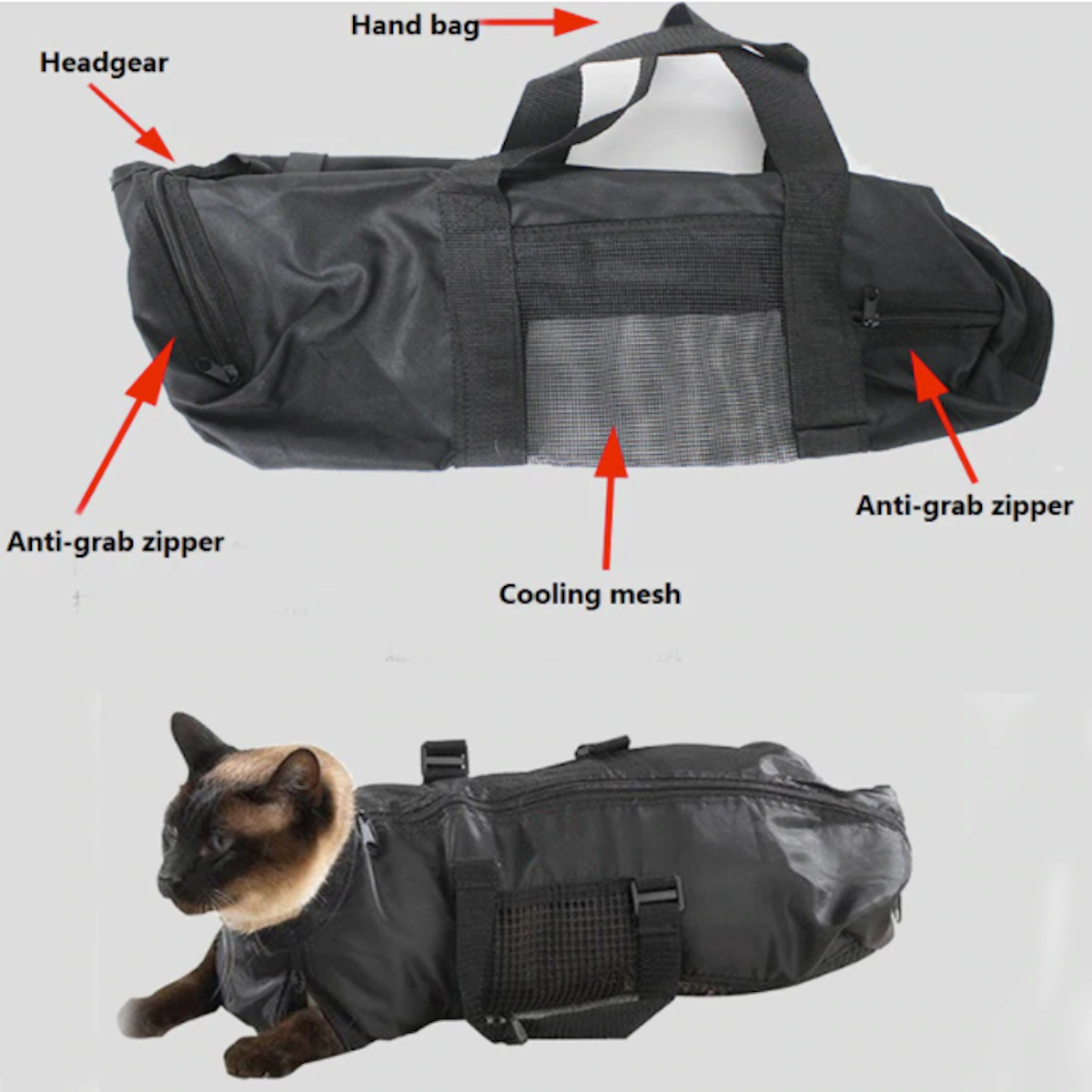 Adjustable Cat Grooming Restraint Bag - Durable and Versatile