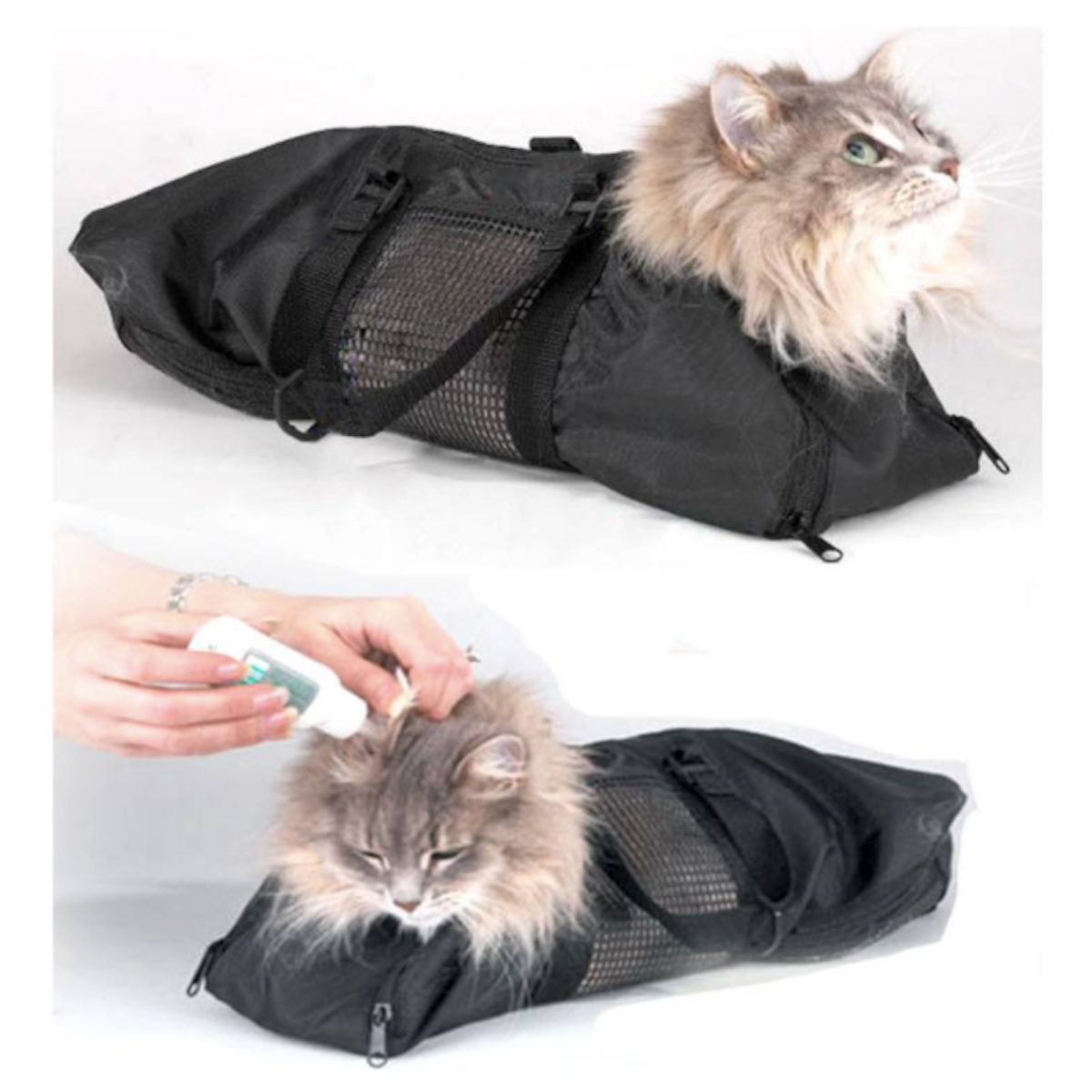 Adjustable Cat Grooming Restraint Bag - Durable and Versatile
