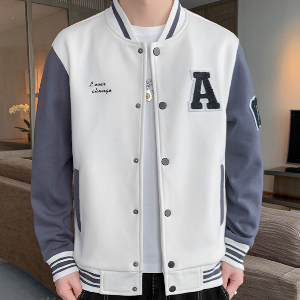 Two-Toned Men's Varsity Jacket