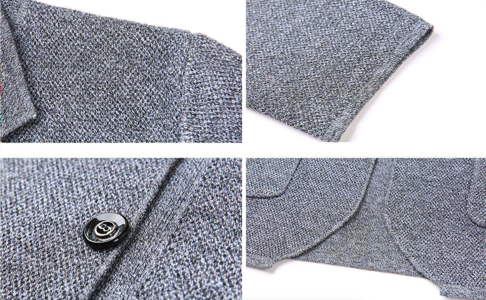 Knit Blazer Cardigan for Men with a Stylish Stand Collar