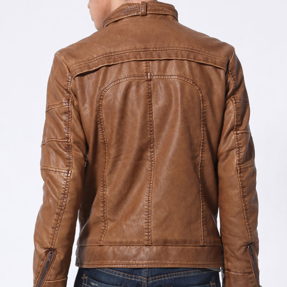 Faux Leather Jacket for Men - Bomber Style