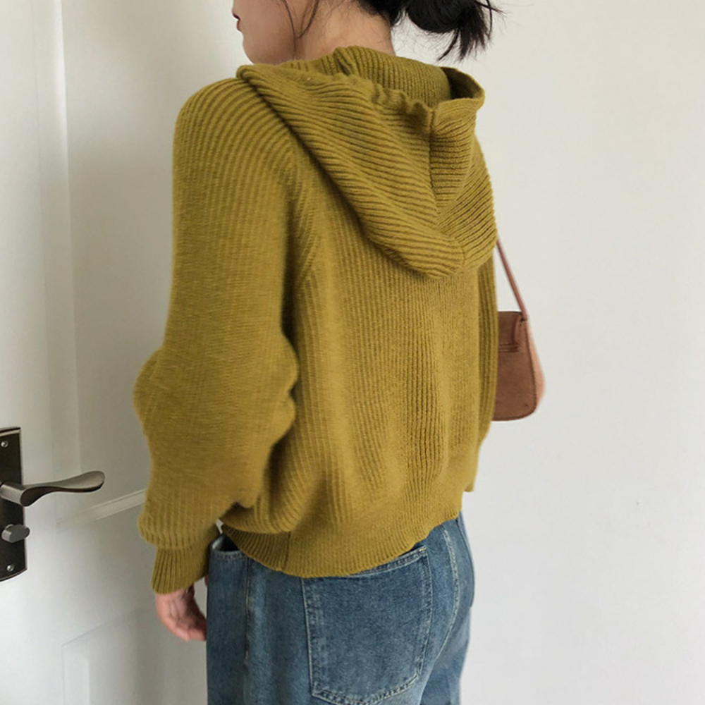 Hooded Zip-Up Cardigan for Women