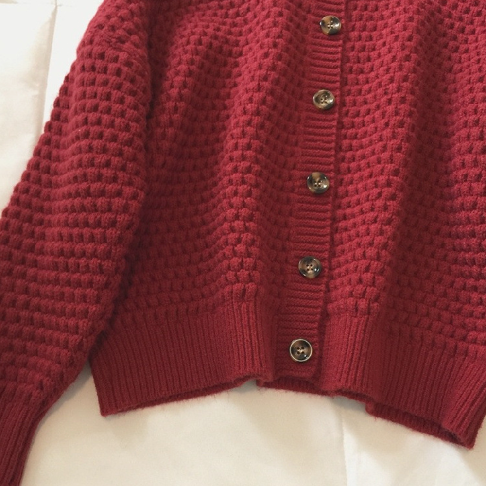 Casual Knit Button-Up Cardigan for Women