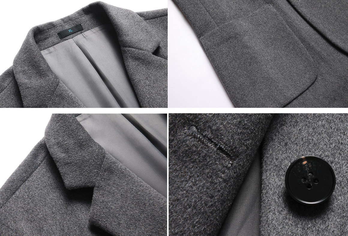Sophisticated Single Button Wool Blend Sport Coat for Men