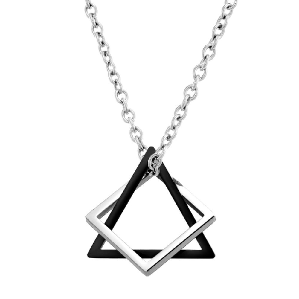 Triangle and Square Geometric Necklace
