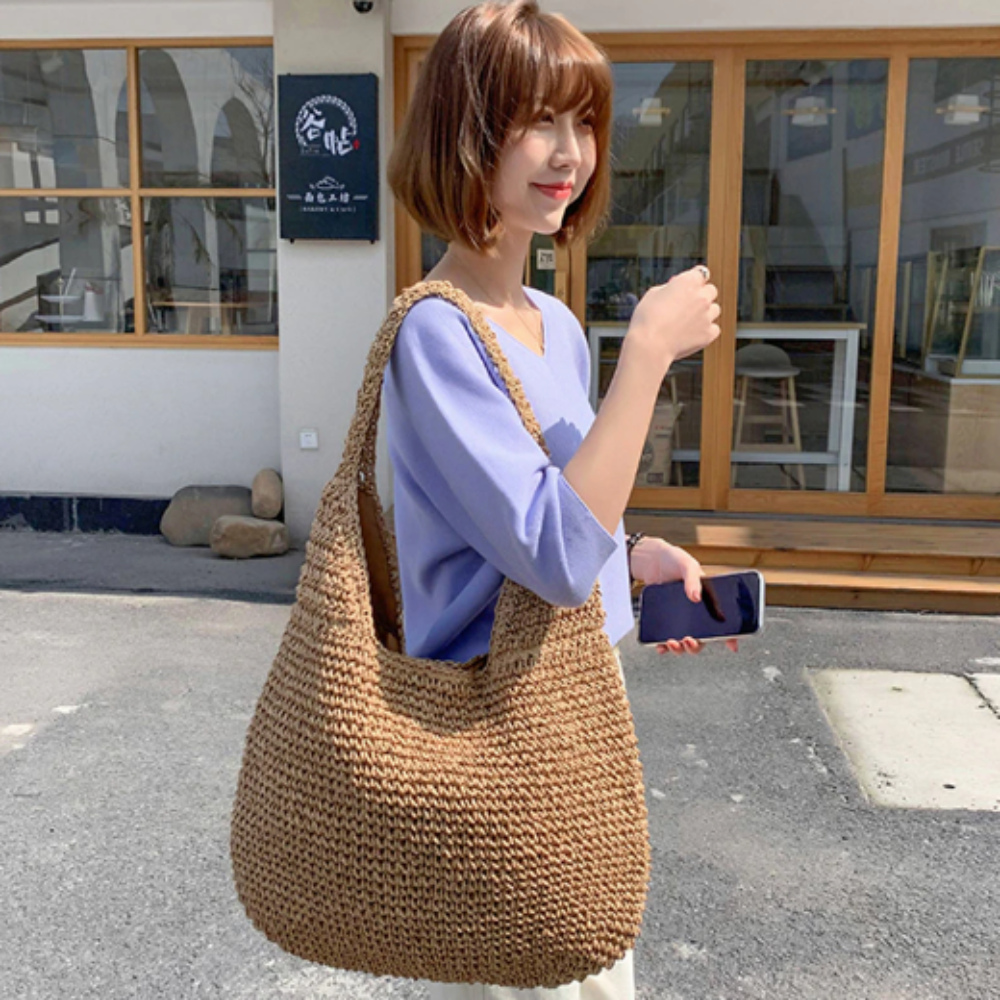 Straw Tote Bag for the Summer Season