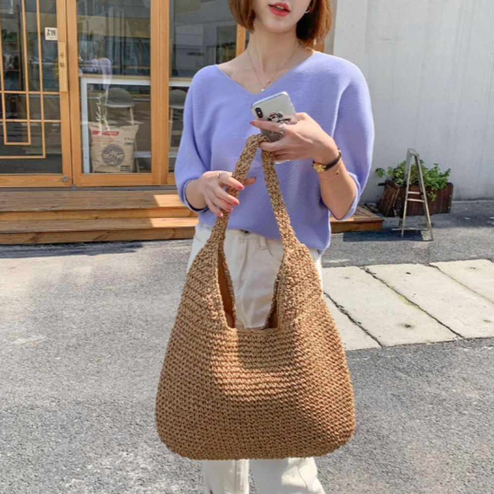 Straw Tote Bag for the Summer Season