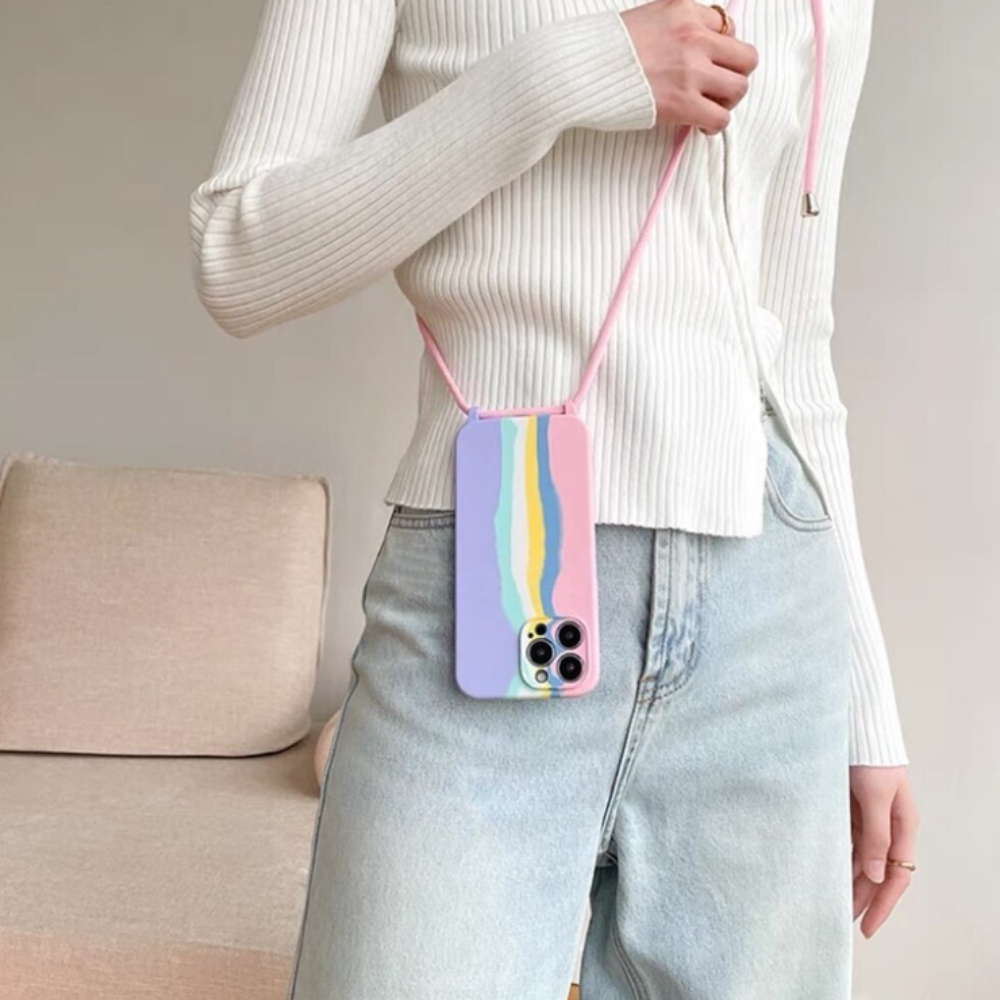 Vibrant Safeguard Cover for iPhone with Shoulder Strap