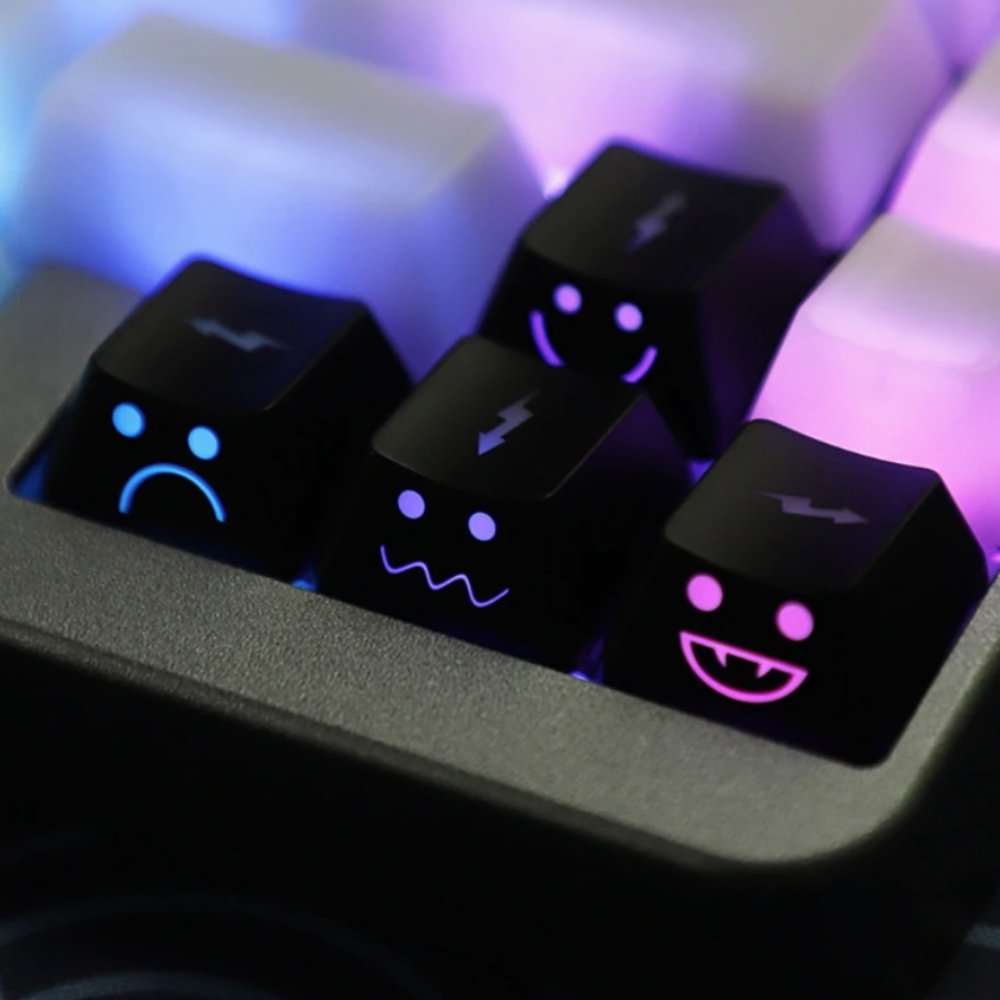 Thunder Cartoon Theme Keycap Set of 8 with Durable Wear Resistance