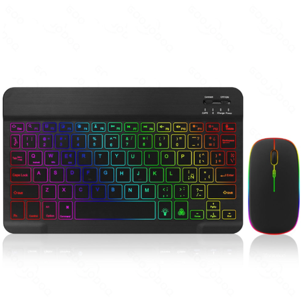 Wireless Keyboard and Mouse with RGB Lighting