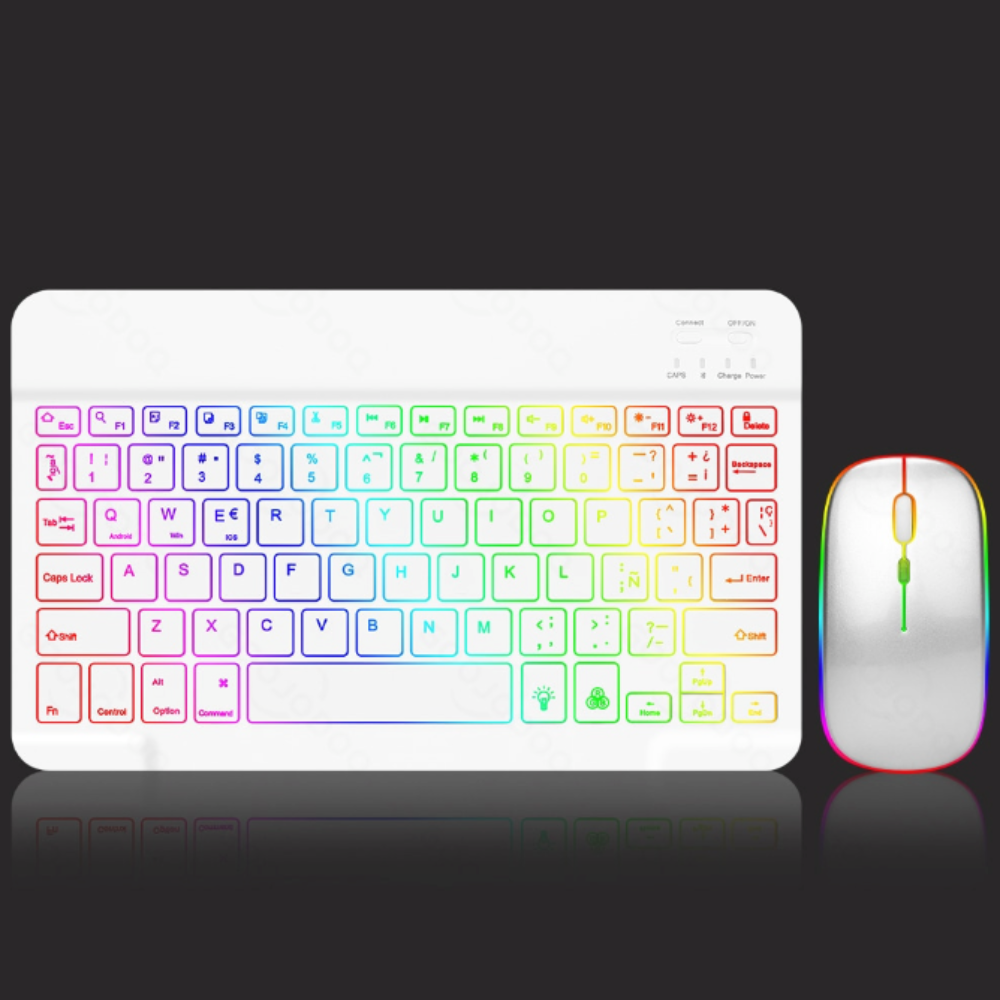 Wireless Keyboard and Mouse with RGB Lighting