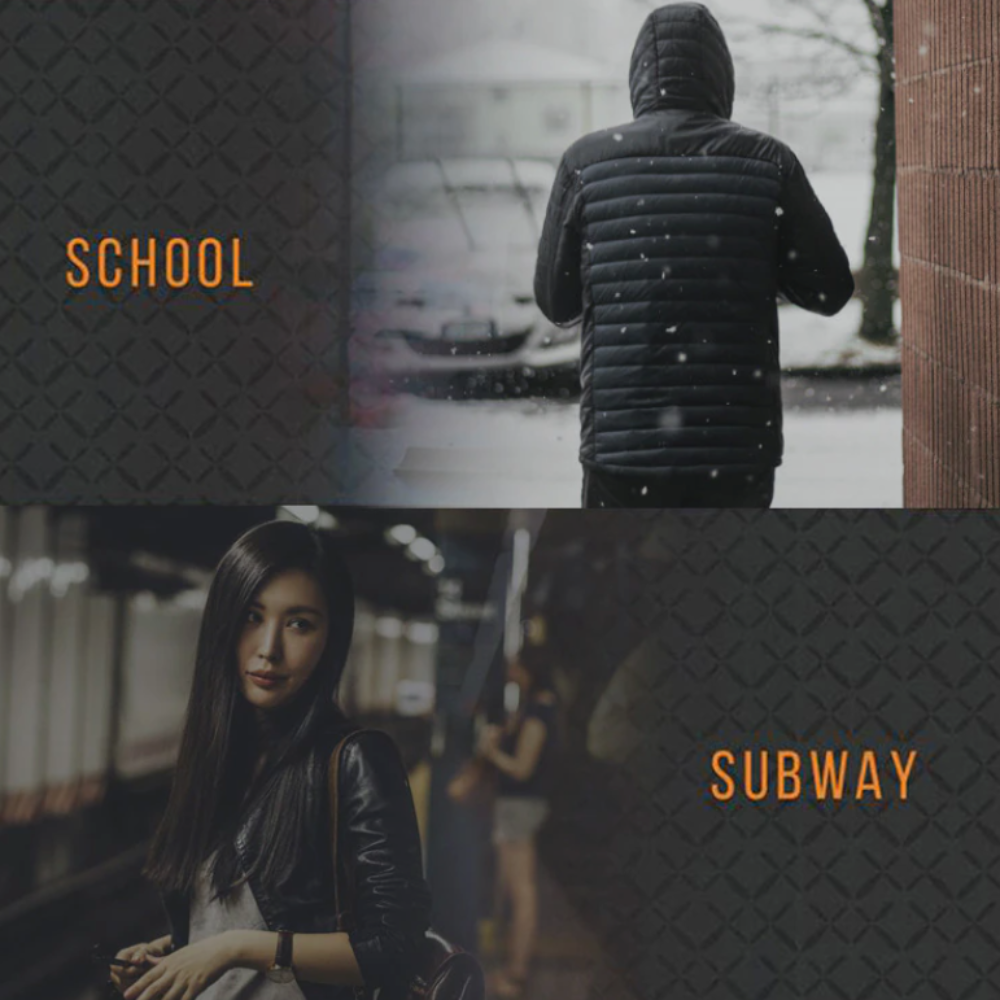 Winter Coat with Detachable Hood and USB-Powered Heating Element for Wind Resistance