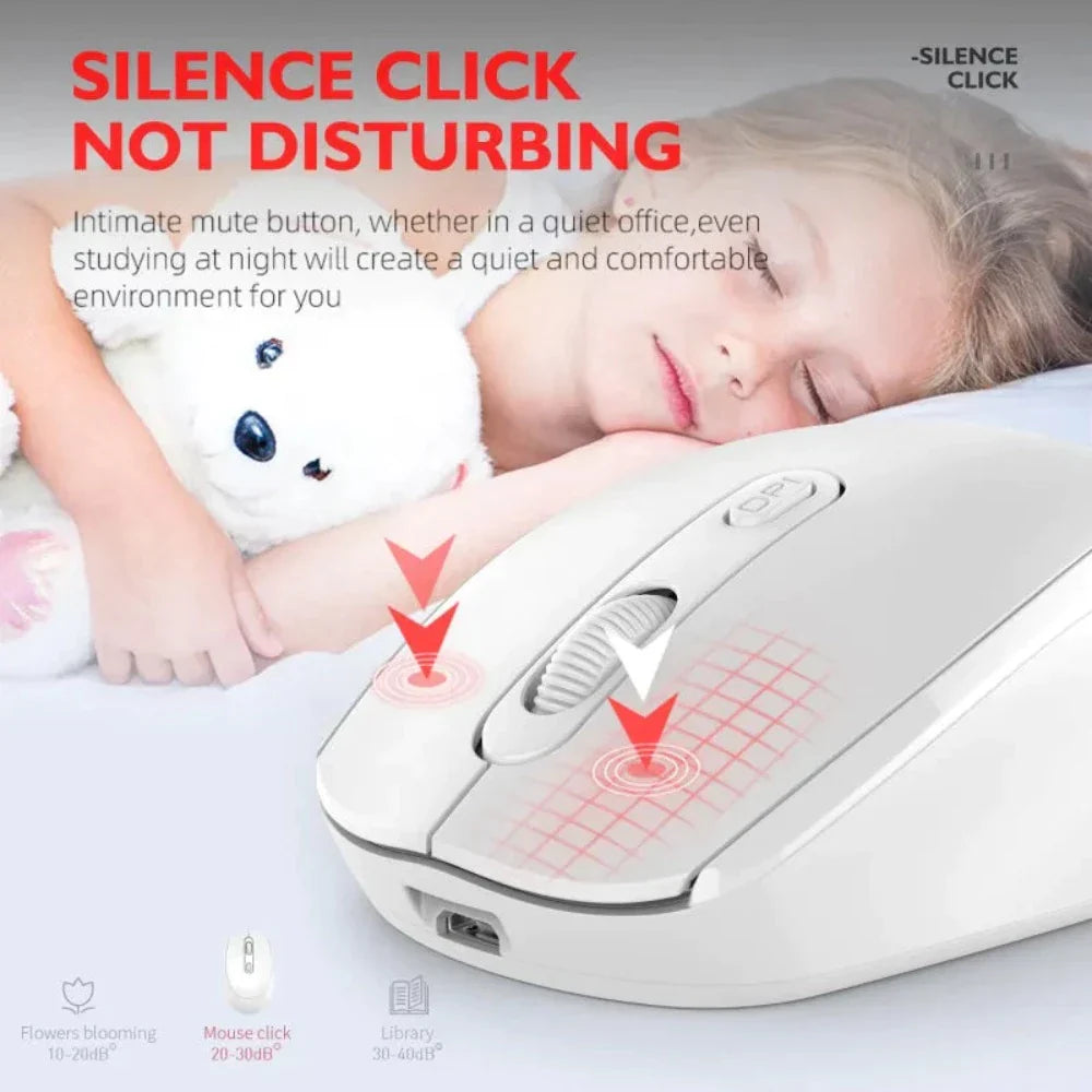 Vibrant High-Resolution Wireless Mouse with Dual Modes