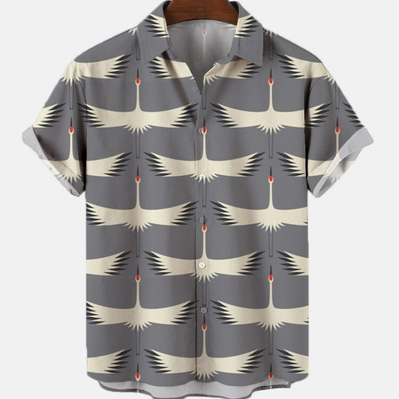 Hawaiian Shirt for Men with Japanese Design