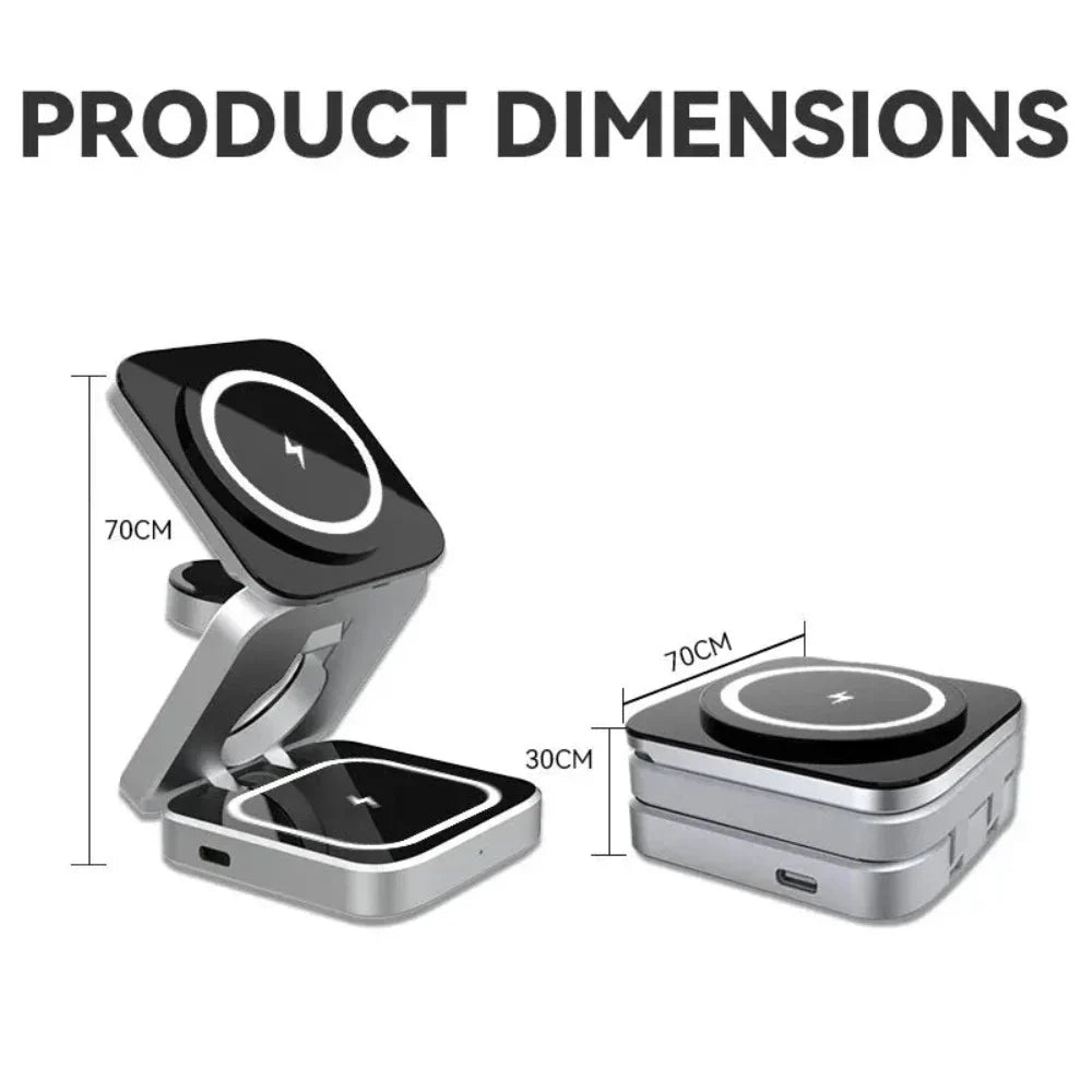 3 in 1 Foldable Phone Stand with Wireless Charging Capability