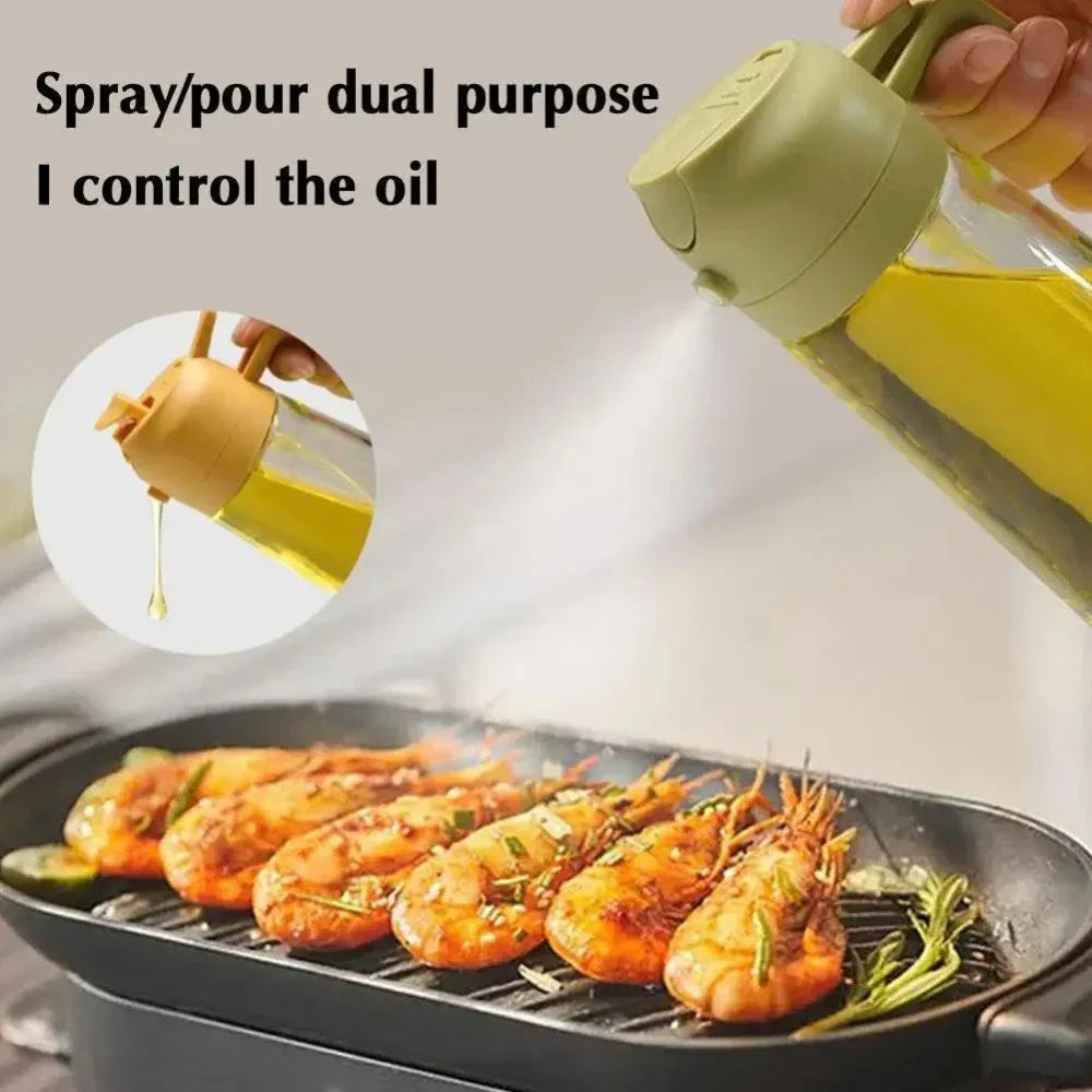 Two-in-One Oil Dispenser: Spray and Pour Functions Combined