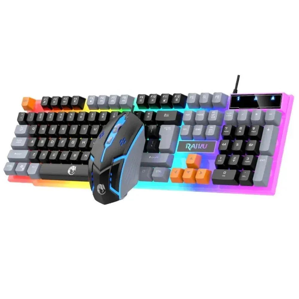 Wired Gaming Keyboard and Mouse Set with 104 LED Keys