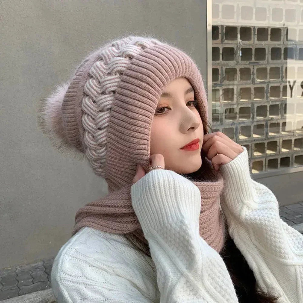Warm Winter Scarf and Hat Set for Women
