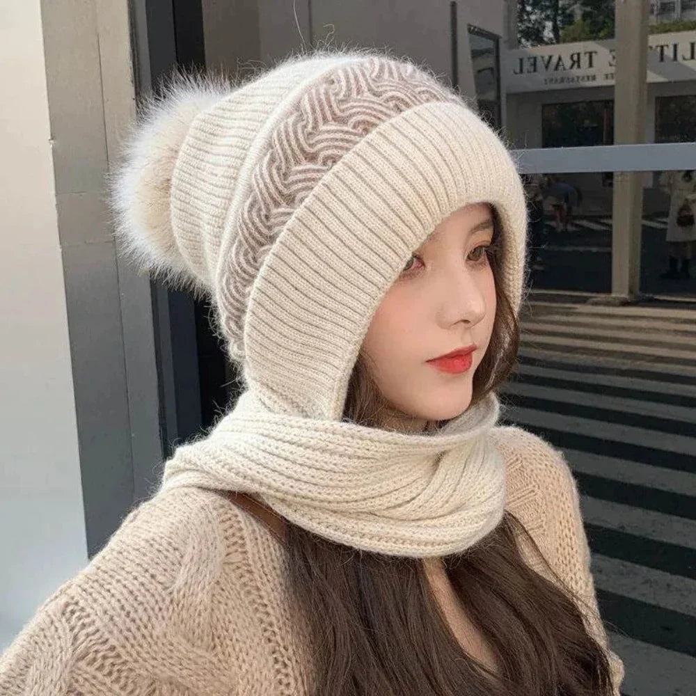 Warm Winter Scarf and Hat Set for Women
