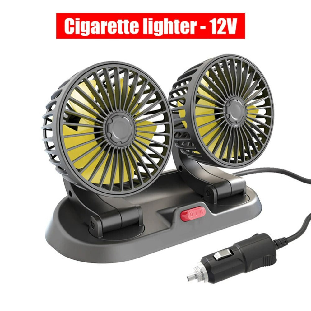 Adjustable Car Fan with Dual Ventilation