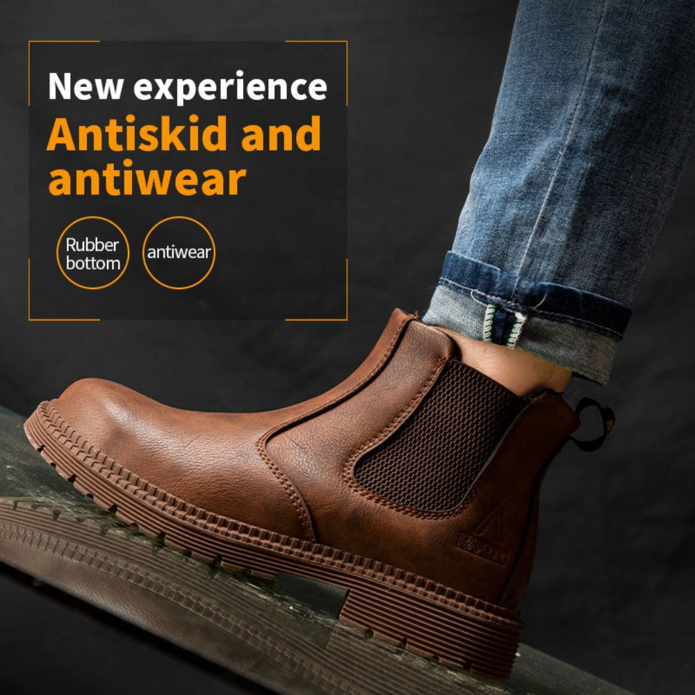 Water-Resistant Synthetic Leather Men's Ankle Boots