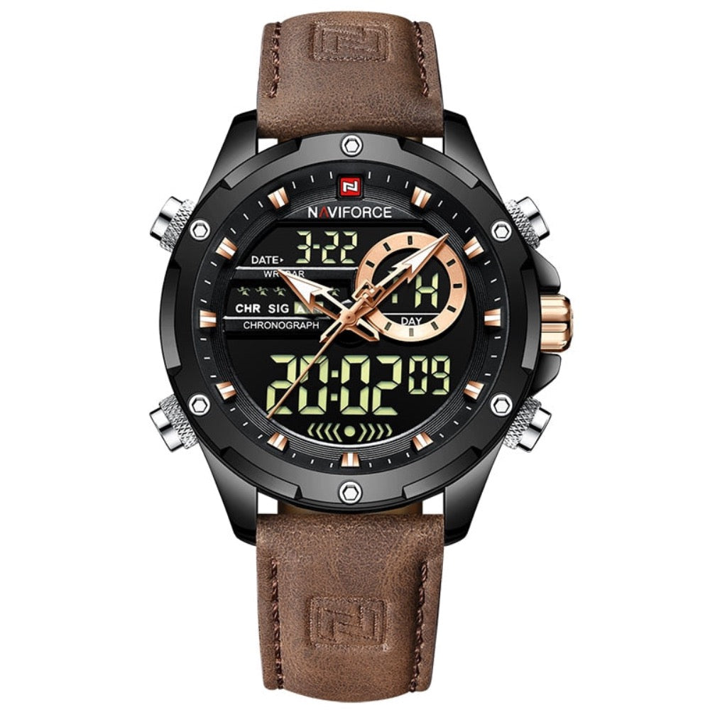 Waterproof Men's Military Watch with Dual Functionality