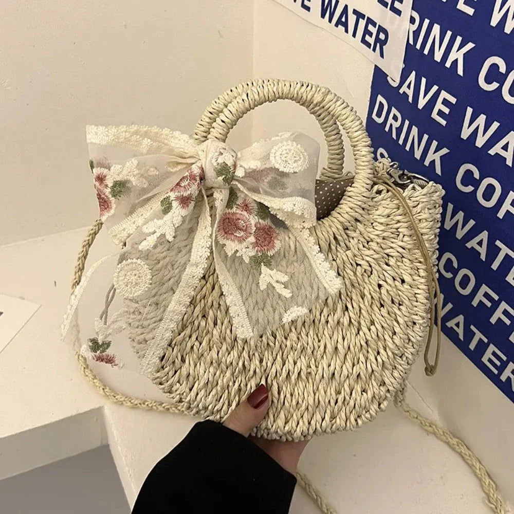 Summer Straw Shoulder Bag for Women