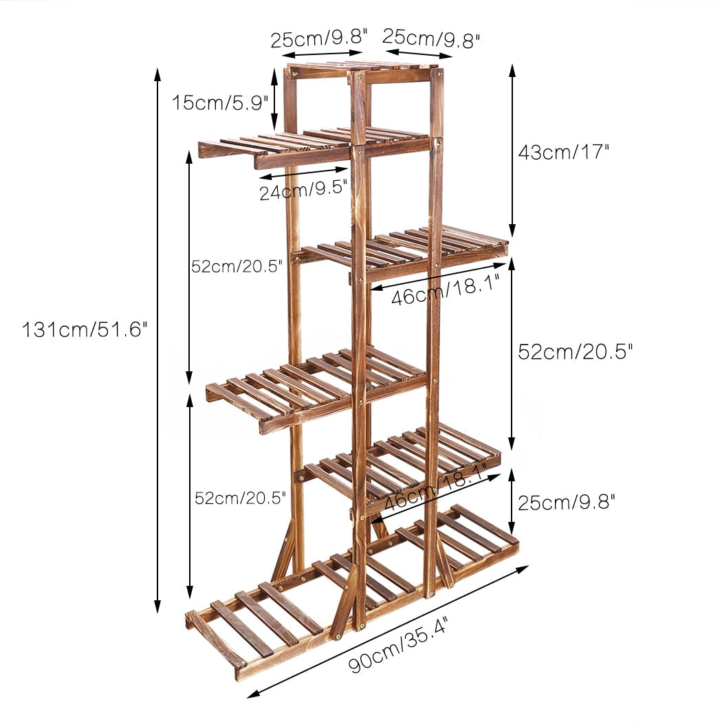 6 Tier Wooden Plant Stand for Indoor Home Decor