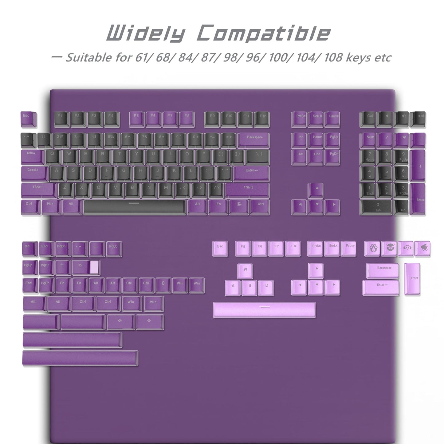 165-key set of Pudding-style keycaps for keyboards