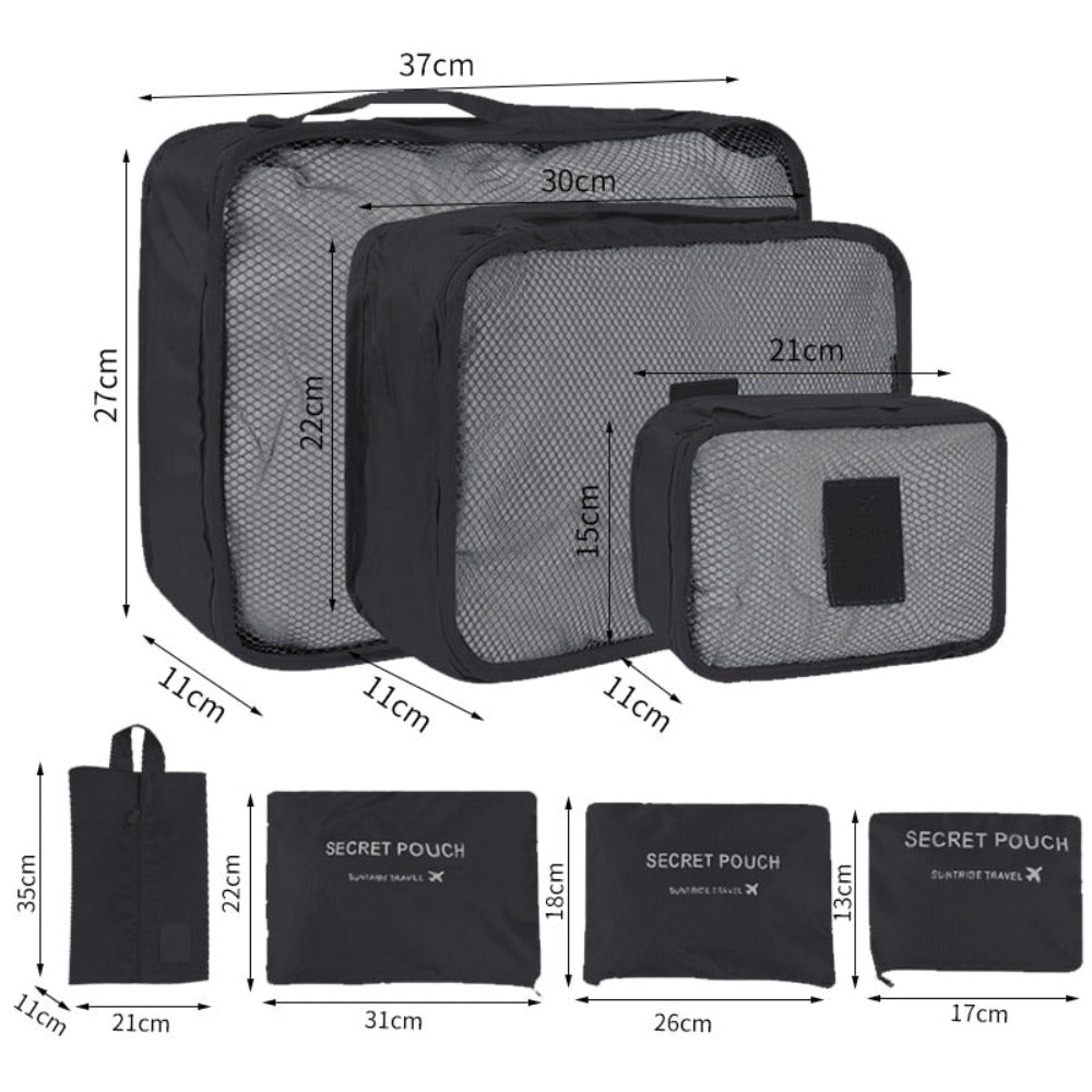 Set of 7 Luggage Packing Cubes