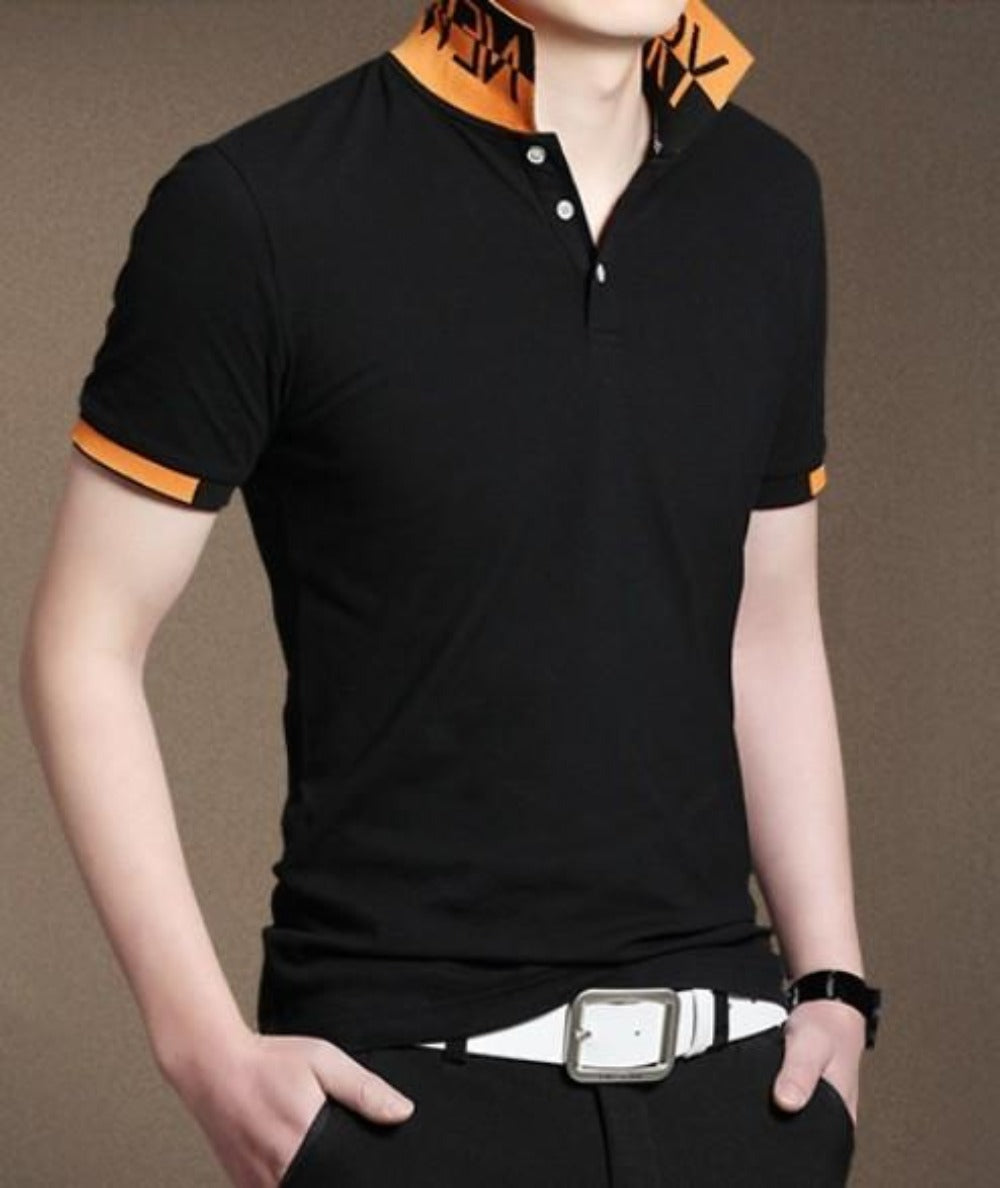 Two-Toned Men's Short Sleeve Polo Shirt