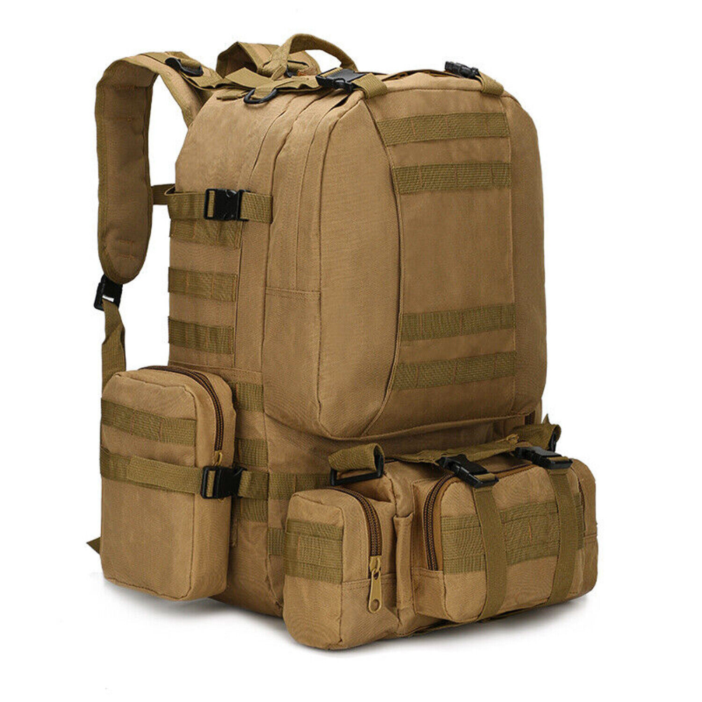 55L Waterproof Backpack for Outdoor Activities with Military-Inspired Design