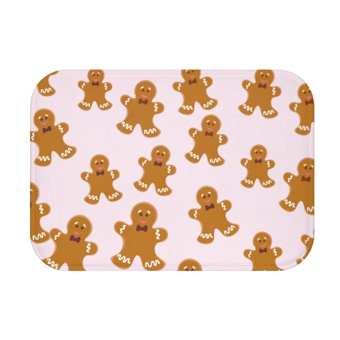 Bath Mat with Gingerbread Cookies Motif