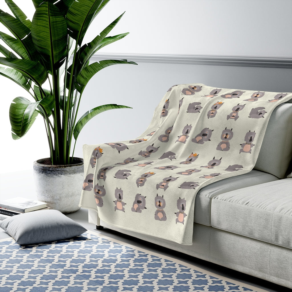 Yoga Poses Luxurious Velvet Blanket