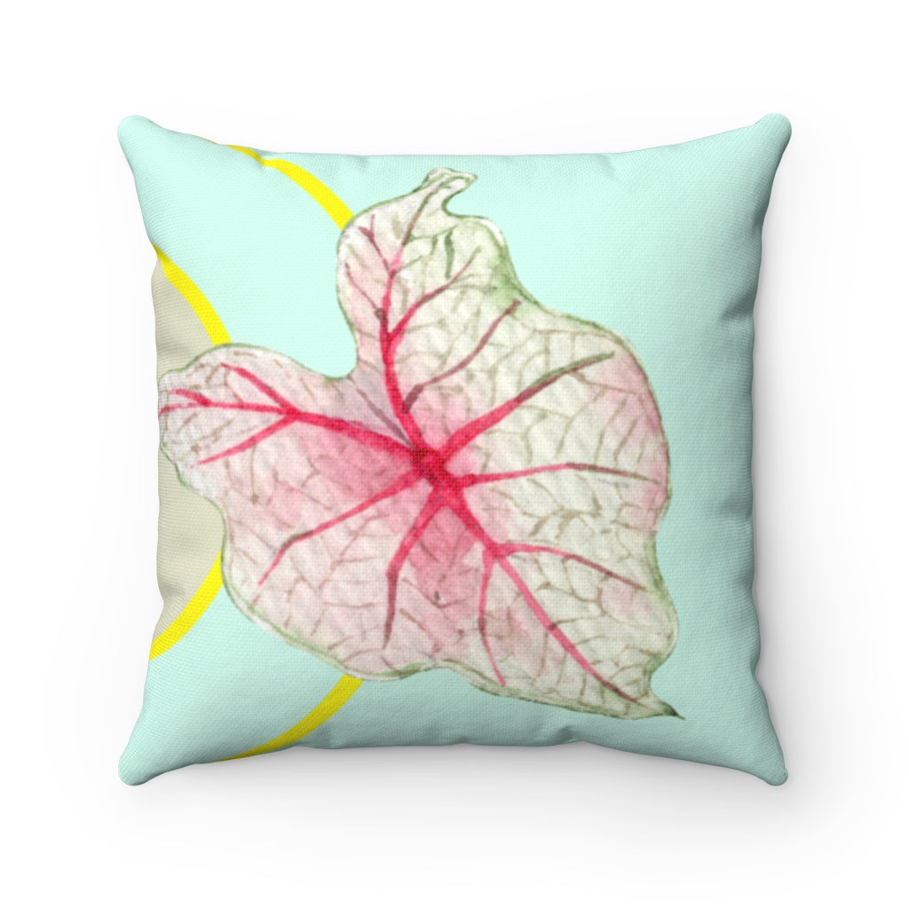 Square Pillow Home Decoration Accents - Green Leaf Design, Available in 4 Sizes
