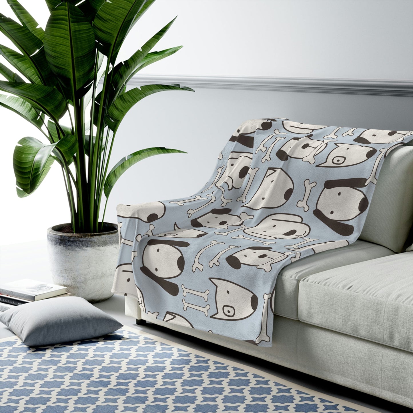 Plush Throw Blanket with Canine Design