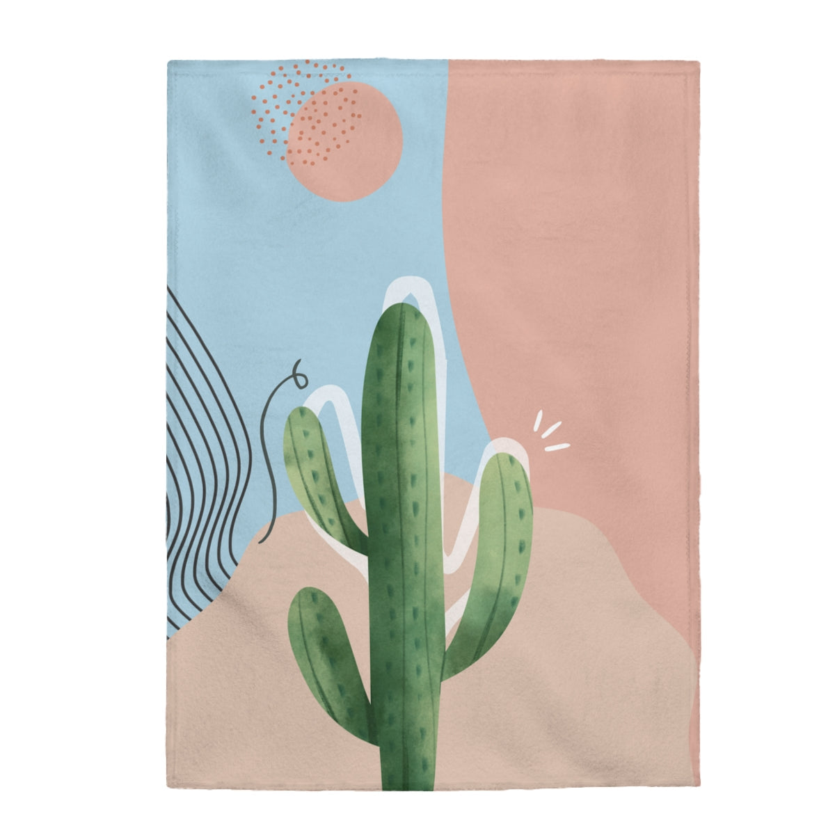 Abstract Cactus Fleece Blanket Throw