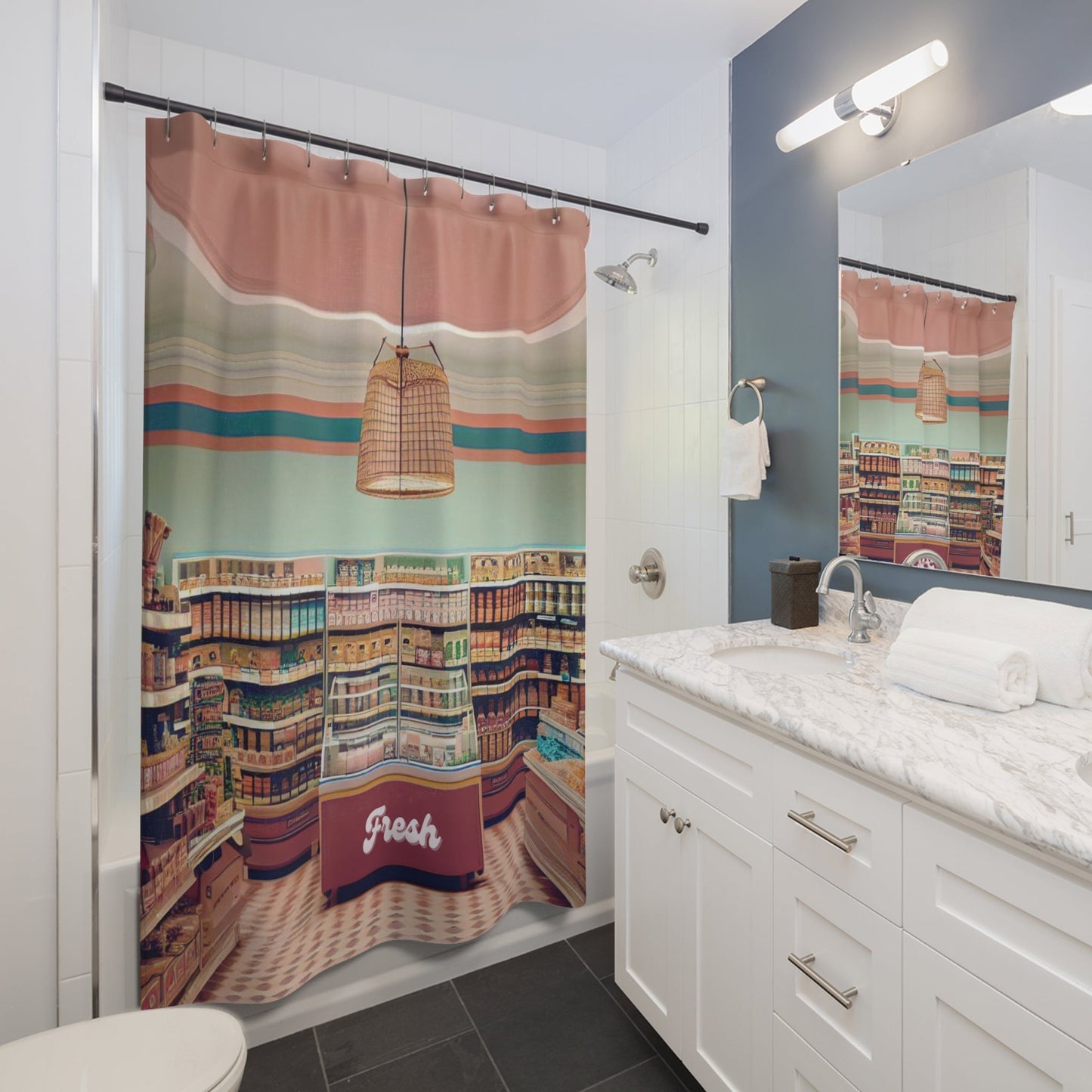 Supermarket Shower Curtains with a Vintage Flair