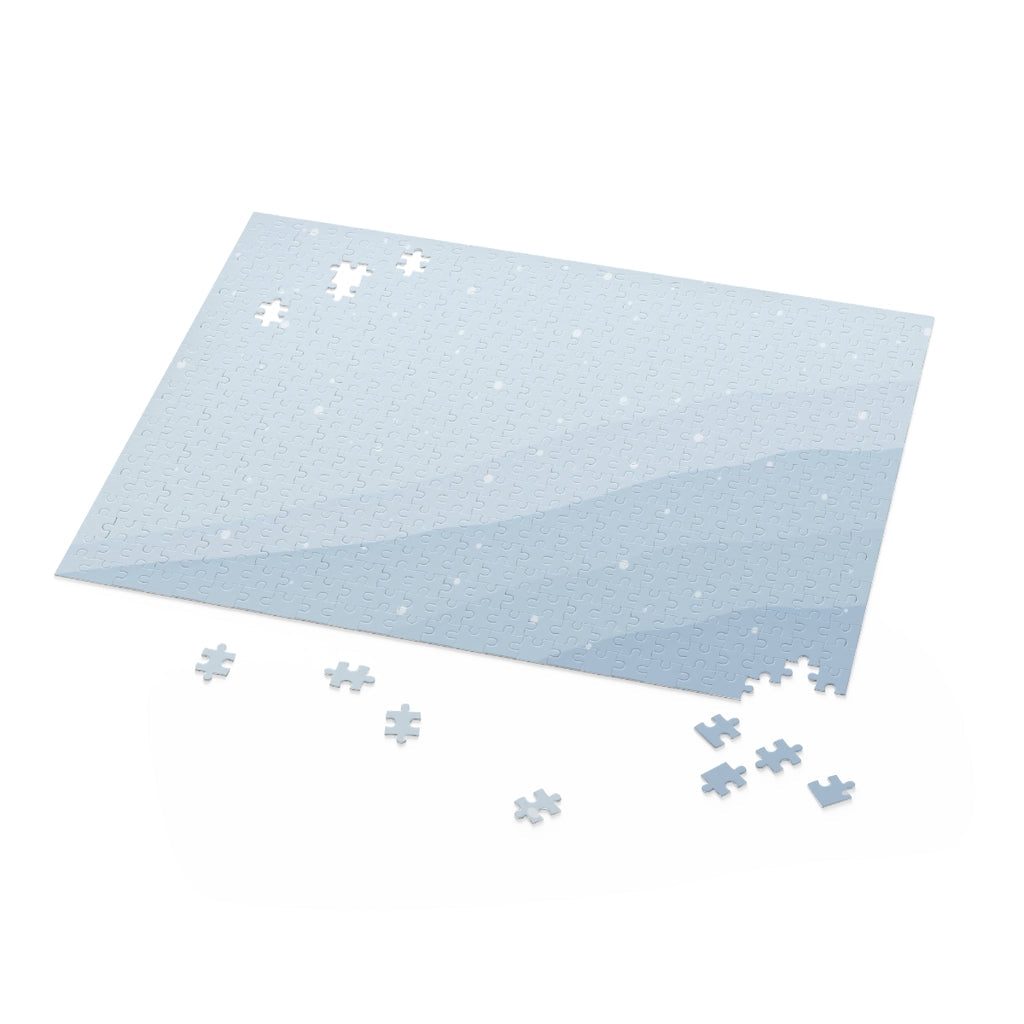 500-Piece Winter Wonderland Jigsaw Puzzle in Shades of Blue