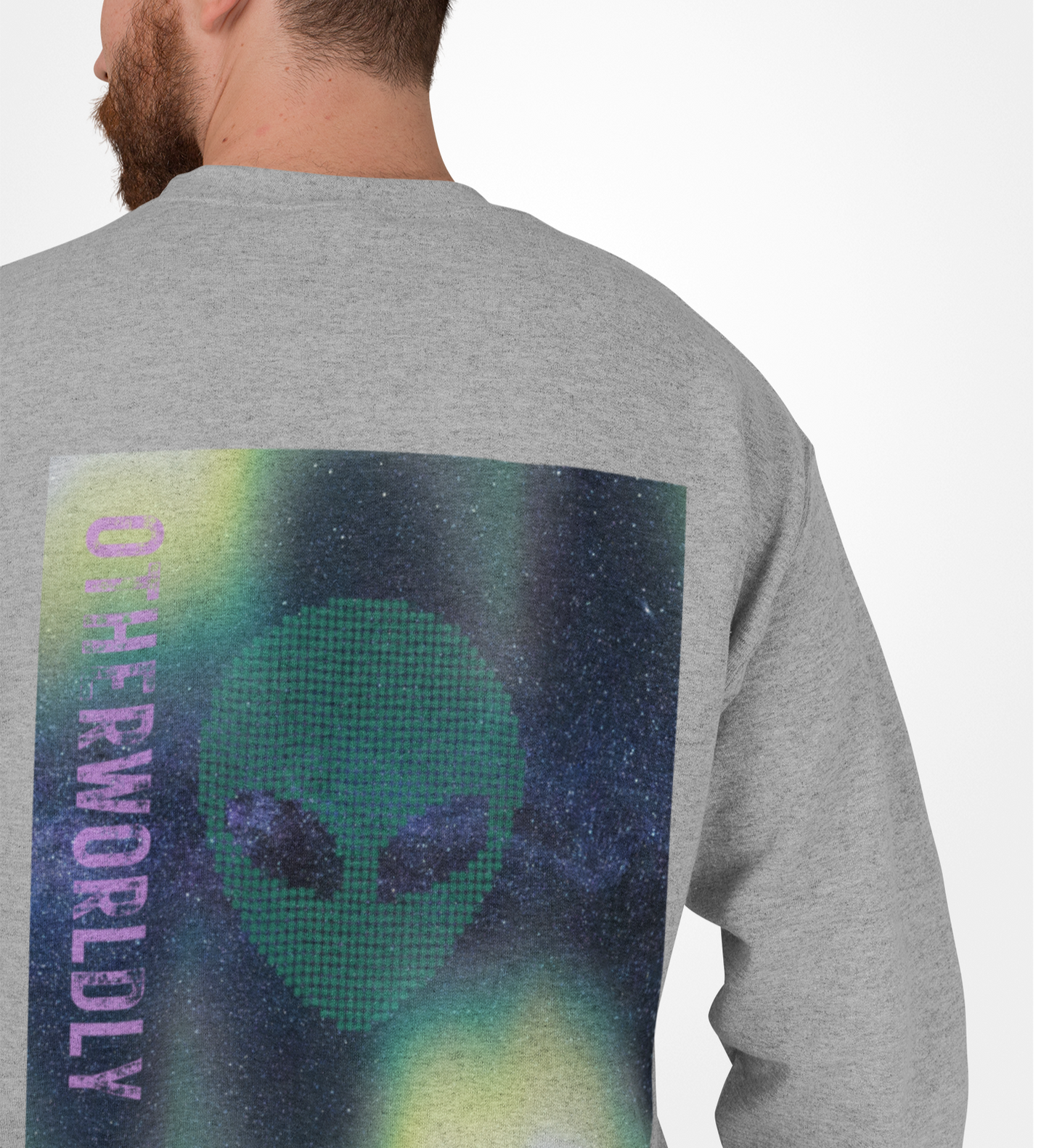 Back Print Alien Graphic Sweater - A Unique Twist on an Extraterrestrial Design