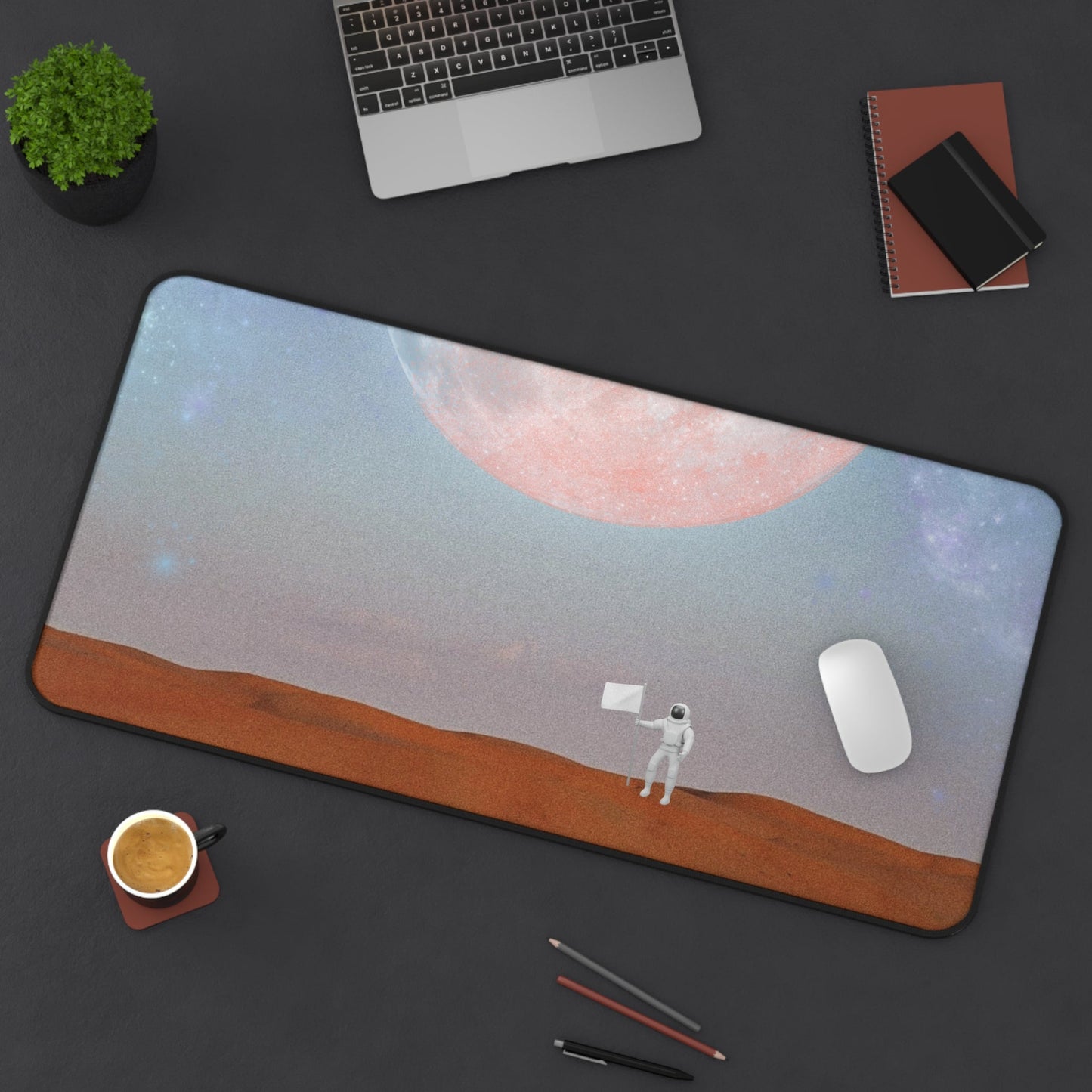 Astronaut's Arrival on Planet X Mouse Pad Desk Mat