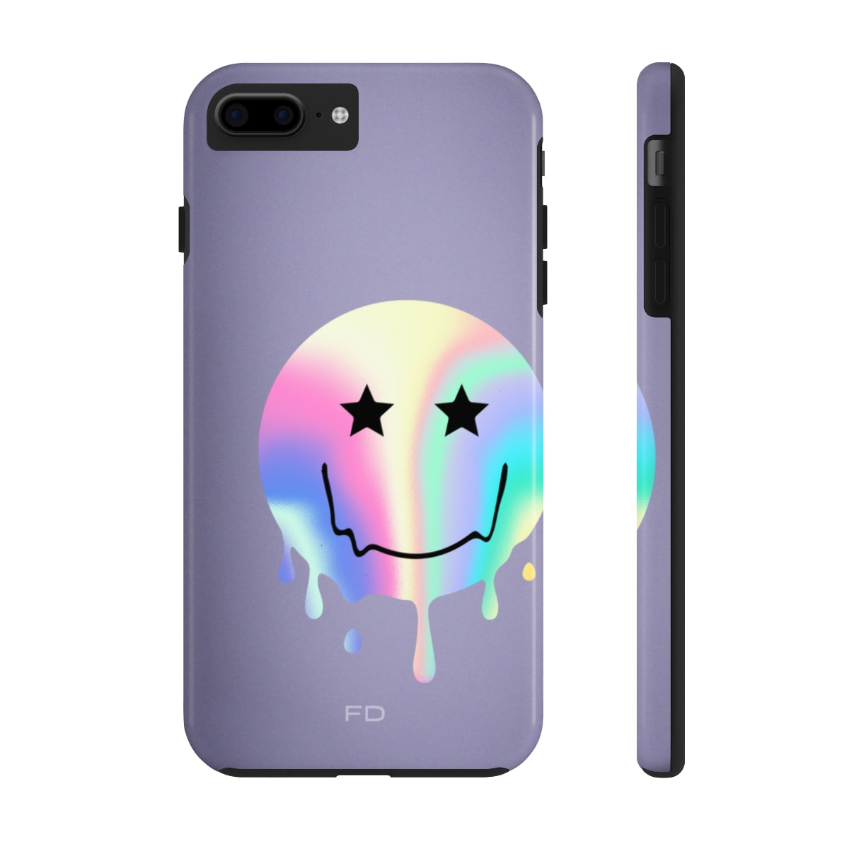 Durable iPhone Case with Starry Happy Face Design and Wireless Charging Capability