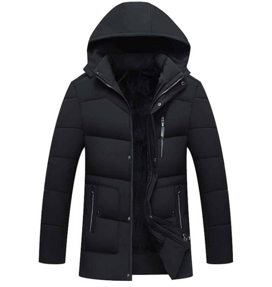 Winter Coat with Detachable Hood for Men
