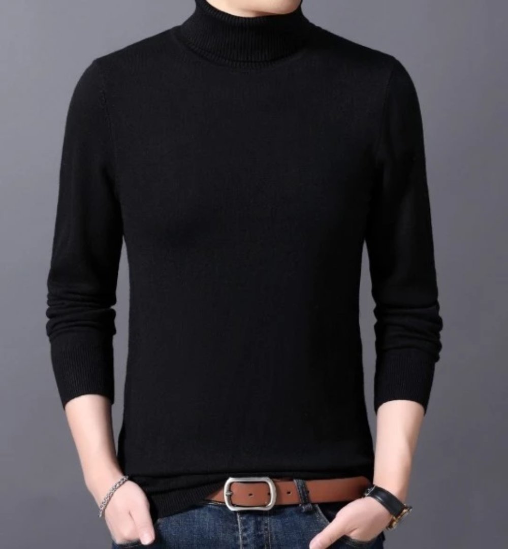 Slim-Fit Turtleneck Sweater for Men