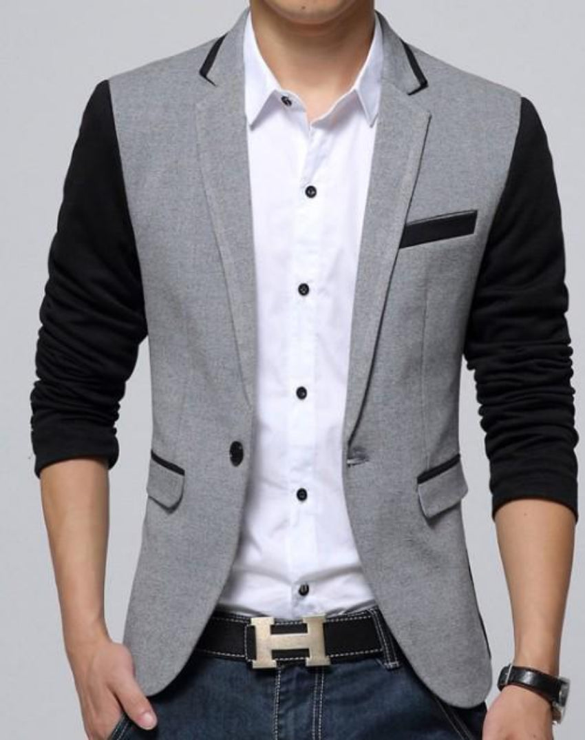 Short Casual Blazer Jacket for Men with Single Button