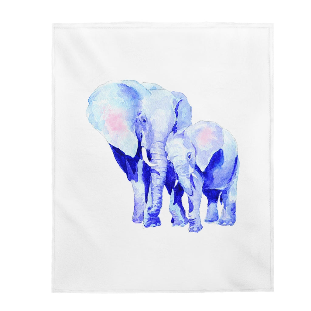 Auspicious Elephant Plush Velveteen Blanket for Mothers and Babies