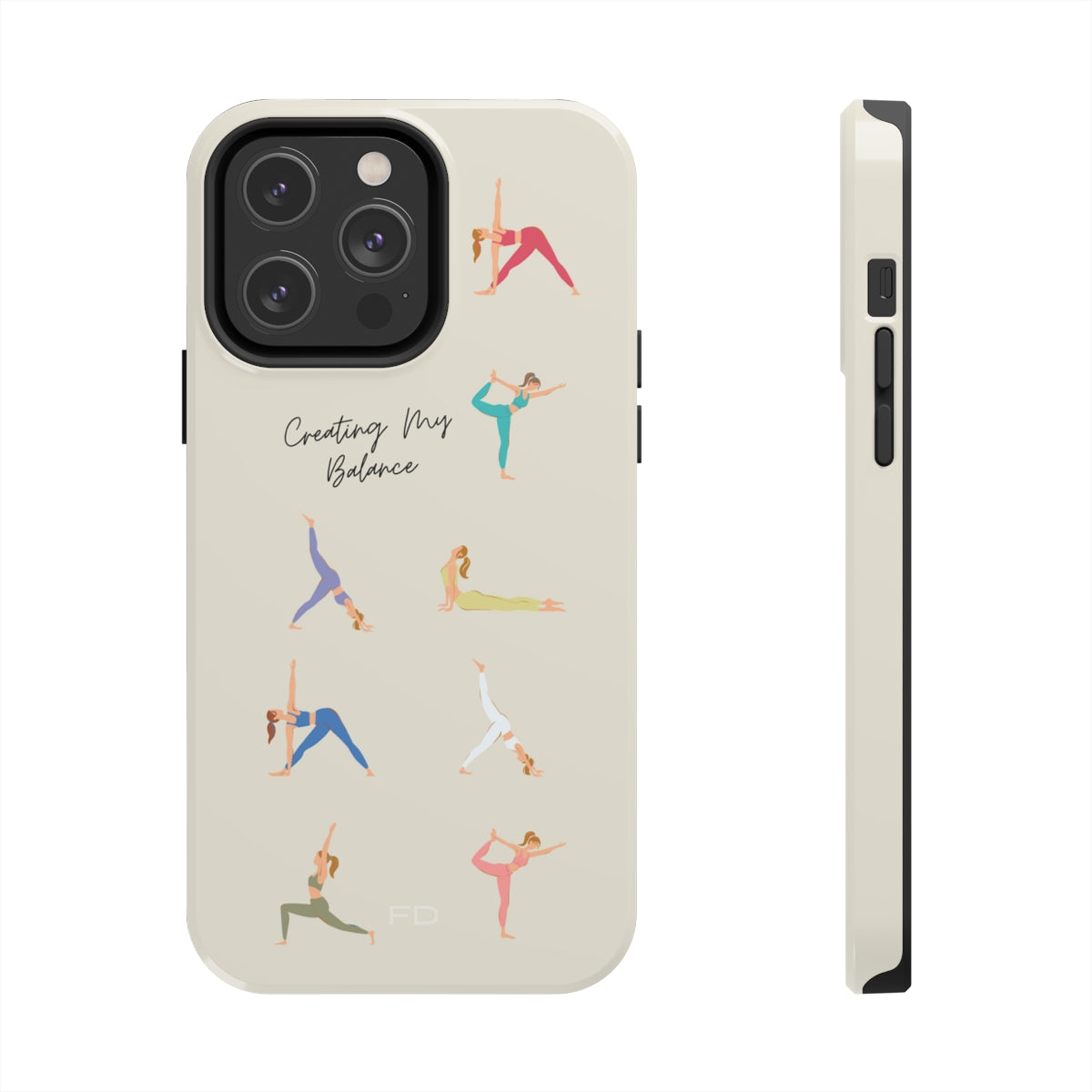Tough Case for iPhone with Wireless Charging - Yoga Poses